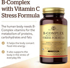 Solgar B-Complex with Vitamin C Stress Formula, 250 Tablets - Energy Metabolism, Nervous System & Immune Support - Non-GMO, Vegan, Gluten Free, Dairy Free, Kosher - 125 Servings