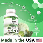 Dim Estrogen Supplement for Hormone Harmony & Skin Health, 2 Month Supply - 200 mg Diindolylmethane for Metabolism Balance, Menopause, Mood Support w Bioperine for Higher Absorption