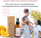 B12 Liquid Spray Mist – Hydrating Fine Mist Spray for Everyday Use – Easy Absorption & Convenient Application for Kids & Adults - 2 Fl Oz / 60 ml Travel-Friendly Bottle – 240 Spray Supply