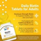 21st Century Biotin 10,000 mcg Tablets (360 Count), High Potency Biotin Supplement, Supports Hair, Skin & Nail Health, Gluten & Sugar-Free, Daily Vitamin B7 Supplement, Non-GMO