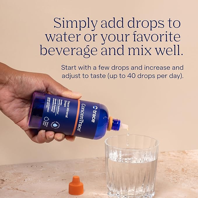 Trace Minerals ConcenTrace Trace Mineral Drops | Supports Energy, Digestion, Bone Health & Hydration, 70+ Ionic Trace Minerals w/Magnesium, Chloride & Potassium | Keto, Vegan & Non-GMO | 96 Servings