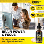 HERBIFY Lions Mane Mushroom Supplement - Immune Support - Lions Mane Tincture for Memory, Focus & Clarity - Daily Mushroom Supplement - 2 Fl oz 2 Pack