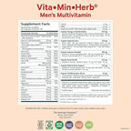 PURE SYNERGY Vita·Min·Herb for Men | Men’s Comprehensive Multivitamin Supplement | Made with Organic Whole Food Non-GMO Ingredients | Daily Energy & Immune Support (120 Tablets)