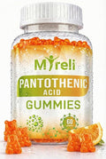 Pantothenic Acid Gummies - Vegetarian Vitamin B5 Supplement, D-Calcium Pantothenate Formula, Non-GMO, Gluten Free, 60 Chewables, Gelatin Free, Soy Free, Dairy Free, No Artificial Colors