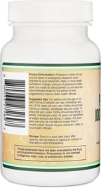 Potassium Iodide 130mg Tablets - Emergency Use for Exposure - 180 Count, 3 Month Supply - Double Wood Supplements (Pack of 2)