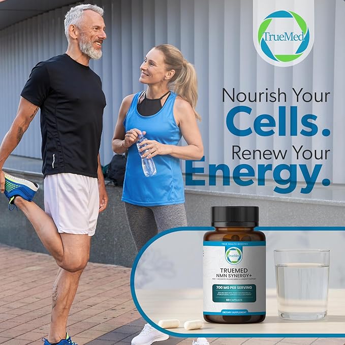 NMN Synergy+ 700mg – Premium NMN Supplement with Resveratrol & Pterostilbene | Advanced NAD+ Supplement for Cellular Energy, & Wellness Support | Non-GMO, Vegan, 60 Capsules