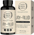 Joy-Filled Mood Support Supplement - 7 Herb Complex + St. Johns Wort | Stress Relief – Helps Calm The Mind & Body | 100% Plant-Based Happy Pills, Ashwagandha, Rhodiola Rosea | Adaptogens, 60 Ct