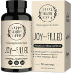 Joy-Filled Mood Support Supplement - 7 Herb Complex + St. Johns Wort | Stress Relief – Helps Calm The Mind & Body | 100% Plant-Based Happy Pills, Ashwagandha, Rhodiola Rosea | Adaptogens, 60 Ct