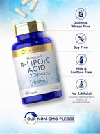 Carlyle R-Lipoic Acid 200mg | 60 Capsules | Stabilized RLA with Biotin | Non-GMO, Gluten Free