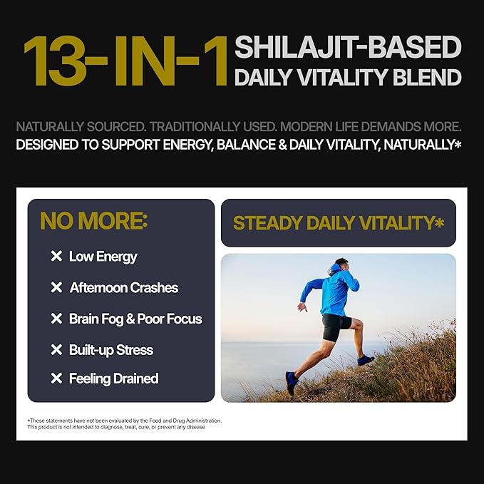 13-in-1 Shilajit Gummies with KSM-66® Ashwagandha | 4000 mg Himalayan Shilajit Extract (20:1), Choline & Botanicals | Sugar-Free, Vegan | Energy, Focus & Daily Vitality Support for Men & Women
