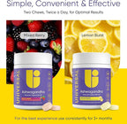 Universal U Calm + Focus Ashwagandha Chews – KSM-66® 300 mg Clinically Studied Extract for Stress Relief, Mood Balance & Calm Energy – Lemon Flavor – 60 Chews