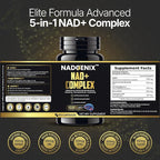 NADGENIX™ NAD+ Supplement – NMNH 500mg, Nicotinamide Riboside, TMG, Resveratrol & CoQ10 – Cellular Energy & Healthy Aging – 60 Capsules – High Absorption Liposomal Delivery