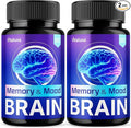 (2 Pack) Brain Memory and Mood Capsules, Memory & Mood Brain Capsulas Supplement, Brain Health & Loss Support Pills, Cleansing Double Clean Pastillas, Advanced Wellness Nootropic Pills Reviews (120ct)