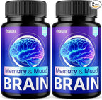 (2 Pack) Brain Memory and Mood Capsules, Memory & Mood Brain Capsulas Supplement, Brain Health & Loss Support Pills, Cleansing Double Clean Pastillas, Advanced Wellness Nootropic Pills Reviews (120ct)