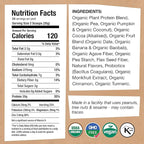 EarthChimp Organic Vegan Protein Powder - with Probiotics - Non GMO, Dairy Free, Non Whey, Plant Based Protein Powder for Women and Men, Gluten Free - 26 Servings 32 Oz (Chocolate) No Scoop