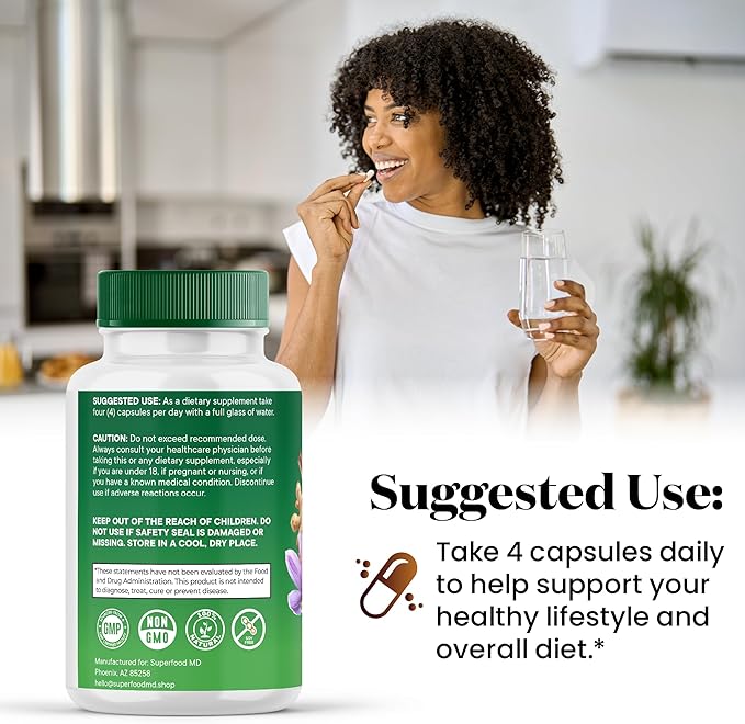 Moringa Supplement | Turmeric, Ginger, Boswellia, Saffron, Holy Basil, Nettle -Support Supplement for Women and Men with Ceylon Cinnamon, Quercetin, Tart Cherry- 240 Capsules