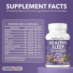Healthy Sleep - 10 REM Inducing Ingredients - Supports All Stages of Deep Rest - Can't Sleep - Restless - Melatonin - Valerian - Chamomile - Theanine - GABA - Hops - Lemon Balm - 120 Count