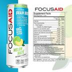 LIFEAID Energy Blend Nootropics Drink for Brain Fuel AlphaGPC GABA BComplex Yerba Mate Green Tea 100 Clean100mg Natural Caffeine 12oz. cans Pack , FOCUSAID, 12 Fl Oz (Pack of 4)