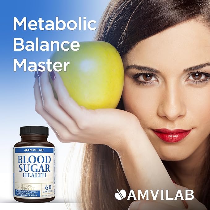 Blood Sugar Health Natural 20 Herbs and Vitamins with Cinnamon, Alpha Lipoic Acid to Support Health, Non-GMO, for Men Women, Supports Healthy Energy Levels - 60 Herbal Pills - 30 Day Supply