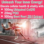 SHIZAM Ubiquinol CoQ10 PQQ Astaxanthin Beets Gummies, Super Mitochondrial ATP Supplements Soft Chews Liquid Pills Powder Alt, Beet-Root