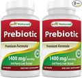 Best Naturals Prebiotics Fiber XOS (Xylo Oligosaccharide) 1400mg Serving 120 Veg Capsules (Pack of 2)