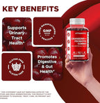 Vitamatic Cranberry Gummies with D-Mannose, Probiotics, Vitamin C – Plant-Based Botanical Extract – Vegan, Non-GMO – 60 Count