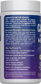 Natural Vitality Melatonin Softgels | 12mg Maximum Strength Supplement | 100% Drug Free | 120 Count