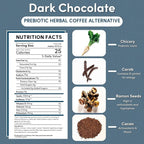 Teeccino Dark Chocolate Prebiotic SuperBoost™ Coffee Alternative - 10 Ounce - Support Probiotics with Caffeine-Free Herbal Coffee Featuring 3 Vegan Prebiotics for Gut Health