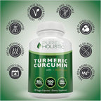 Turmeric Curcumin with BioPerine - 120 Vegan Capsules - 700mg of Tumeric per Capsule - with Black Pepper Extract 95% Curcuminoids