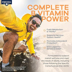 FREEDA Vitamin B Complex with Vitamin C & Zinc – Stress B Complex, Methylfolate & Active B12 + B1 B2 B3 B6 Biotin Choline – BComplex Vitamins for Women & Men – SCD Legal, Kosher, Vegan (180 Capsules)