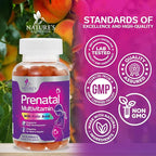 Prenatal Vitamins for Women - Pregnancy Vitamins Gummies with Folic Acid, Vitamin A, C, D3, B12, B6 - Prenatal Multivitamin Gummy for for Fetal Support, Pregnant & Nursing Women - 120 Gummies