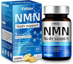 NMN Capsules 250mg with 5-in-1 NAD+ Precursor Complex | Supplement with NMN, Resveratrol, TMG & CoQ10 | Supports NAD Levels, DNA Maintenance & Anti-Aging |Non-GMO, 60 Capsules