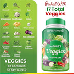 Superfood MD Veggies Supplement - 90 Veggie Capsules - Supports Energy Levels, Beta Carotene, Vitamins & Minerals - Soy Free - 90 Count