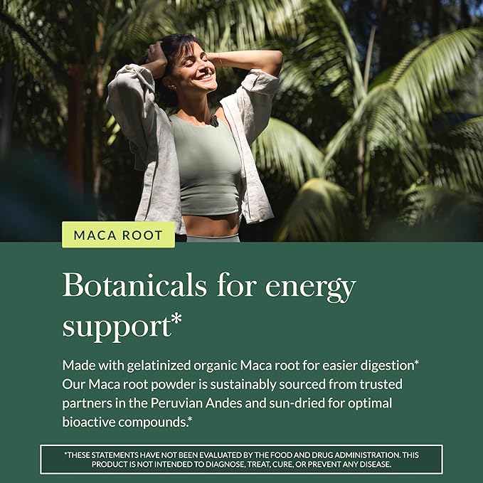 Gaia Herbs Maca Powder - Energy Supplement - Traditionally Used to Support Healthy Energy & Stamina* - Made with USDA Certified Organic Maca Root (Lepidium meyenii) - 8 Oz (69 Servings)
