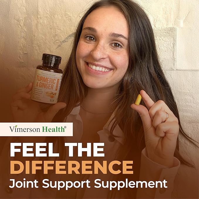 Turmeric Curcumin Supplement with Ginger Root for Joint Support, Digestive & Gut Health - Contains Organic Turmeric Curcumin with Black Pepper (Bioperine) for Enhanced Absorption - 180 Capsules