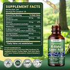 2PCS R Alpha Lipoic Acid Liquid Drops 600mg – ALA Supplement Nerve Savior for Neuropathy for Nerve, Energy & Metabolism Support - Extra Strength with Turmeric, Selenium, C E & B12, Strawberry Flavor