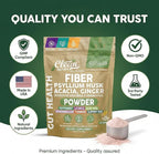 GutResto Fiber Supplement Psyllium Husk Powder Probiotic Gut Health Digestive Enzymes Prebiotic L-Glutamine Slippery Elm Aloe Vera Marshmallow Root Turmeric Ginger Peppermint by Clean Nutra 30 Svgs