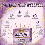 800Mg Shilajit Pure Himalayan Organic, Shilajit Resin Maximum Potency Gold Grade, Shilajit Supplement with 8-in-1 Natural Blend & 85+ Trace Minerals for Women, Energy & Immunity,30 Grams