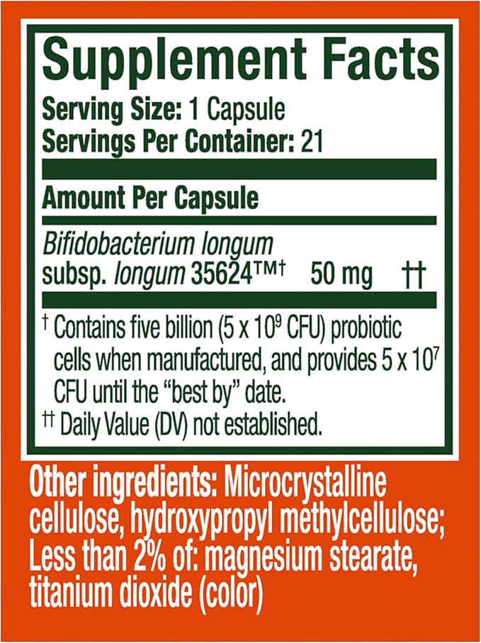 Align Probiotic Extra Strength, Probiotics for Women and Men, #1 Doctor Recommended Brand‡, 5X More Good Bacteria to Help Support a Healthy Digestive System*, 21 Capsules