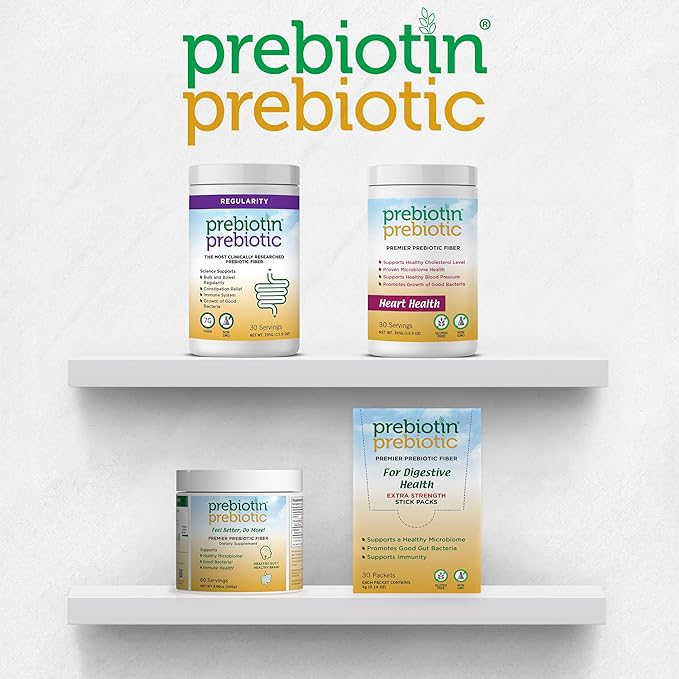 Prebiotin Prebiotic Fiber Supplement Powder – 8.68 oz – Supports Digestive Health – High Fiber, Boosts Probiotics, Reduces Hunger – All-Natural, Gluten-Free