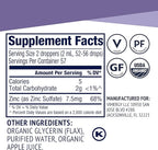 VIMERGY USDA Organic Zinc Supplements for Women & Men (7.5mg Liquid Zinc Per Serving) Fast-Absorbing Immune Support, Promotes Healthy Bones & Skin, Vegan, Up to 57 Servings (115 mL)