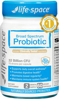 Life-Space Premium Broad Spectrum Probiotics, 2 Month Serving, 32 Billion CFU & 15 Diverse Strains, Formulated for Daily Digestive Health & Immune Health, Probiotics for Women & Men, 60 Veg Capsules
