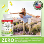 Triple Strength Omega 3 Fish Oil Supplements 2400mg | 180 Capsules, Burpless High Potency Lemon Flavor, High EPA DHA for Men & Women Ultra Pure Softgels | Joint Support, Eyes, Heart Brain Health Pills
