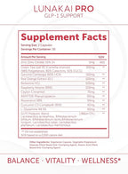 Lunakai USA Made GLP-1 Supplement - Natural GLP 1 Support with Probiotics & Resveratrol – Supports Weight Management, Cravings & Metabolism, 60ct