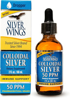 Natural Path Silver Wings Colloidal Silver 50ppm (250mcg) Immune Support Supplement 2 fl. oz. Dropper
