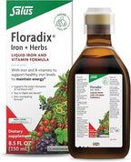 Floradix Iron & Herbs - Liquid Herbal Supplement for Energy Support - Iron Supplement with Vitamin C & Vitamin B Complex - for Men & Women - 8.5 fl oz