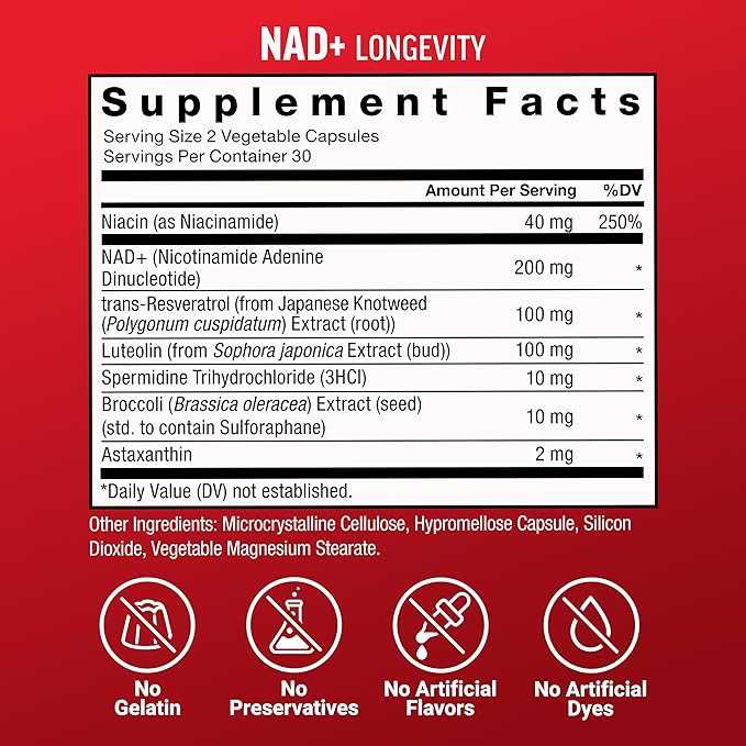 Force Factor NMN Supplement, NAD+ (NMN or Nicotinamide Riboside Alternative) with Resveratrol, Astaxanthin, Spermidine & Luteolin Complex, NAD to Support Cellular Health & Healthy Aging, 60 Capsules