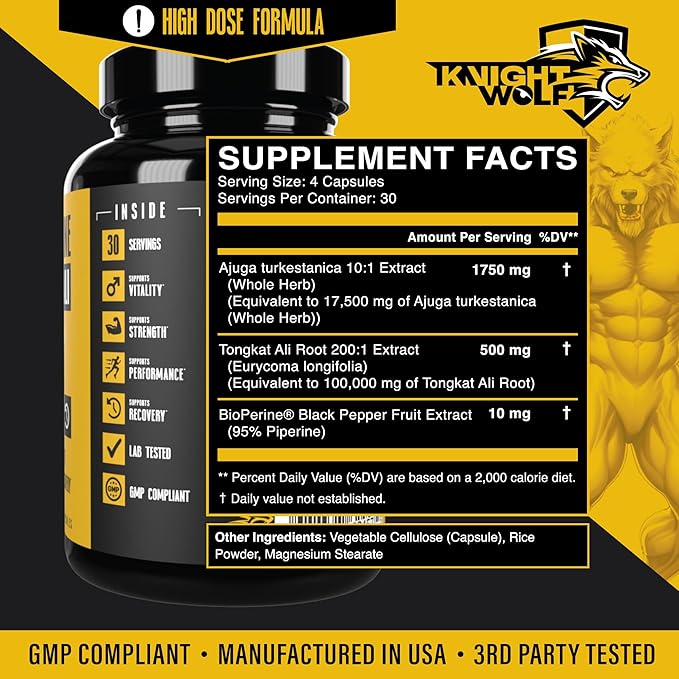 Turkesterone 17,500mg [Max Potency] + BioPerine® for High Absorption Supplement with Tongkat Ali - Increase Lean Muscle Growth & Recovery, Drive & Stamina - USA Made & Non GMO - 120 V Capsules