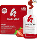 Healthycell Heart & Vascular Health Daily Liquid Supplement - Cardiovascular Support with Beet Root Powder, Resveratrol, CoQ10, Omega-3 & Vitamin K - 30 Gel Packs