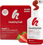 Healthycell Heart & Vascular Health Daily Liquid Supplement - Cardiovascular Support with Beet Root Powder, Resveratrol, CoQ10, Omega-3 & Vitamin K - 30 Gel Packs